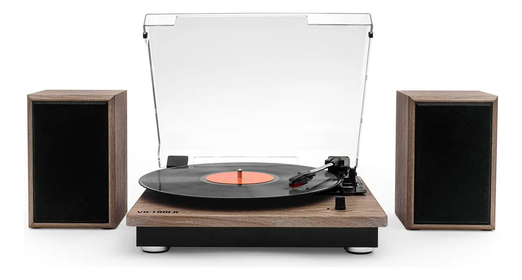Victrola VM-135-FNT Montauk Bluetooth Turntable System with Speakers (Natural Wood)