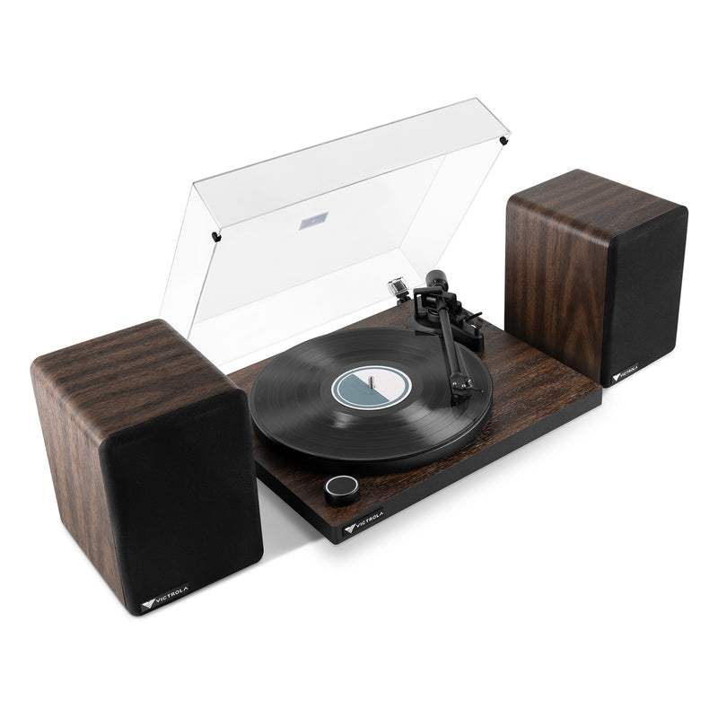 Victrola VTTS-1-ESP Premiere T1 Bluetooth Wireless Record Player with Bookshelf Monitors