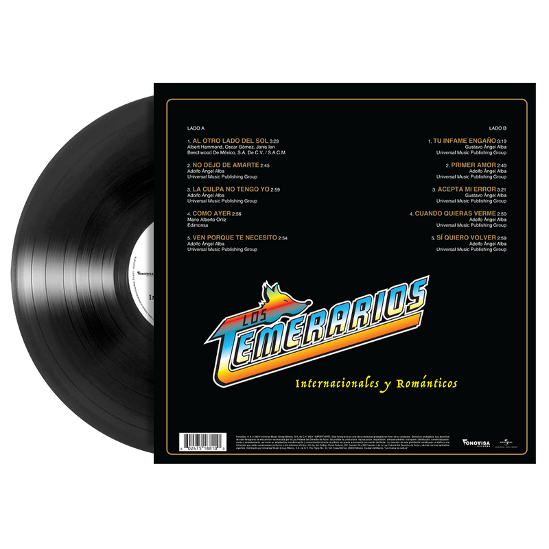 Los temerarios - Internacionales y románticos (Versión Aniversario- Remasterizada) 1LP Vinyl