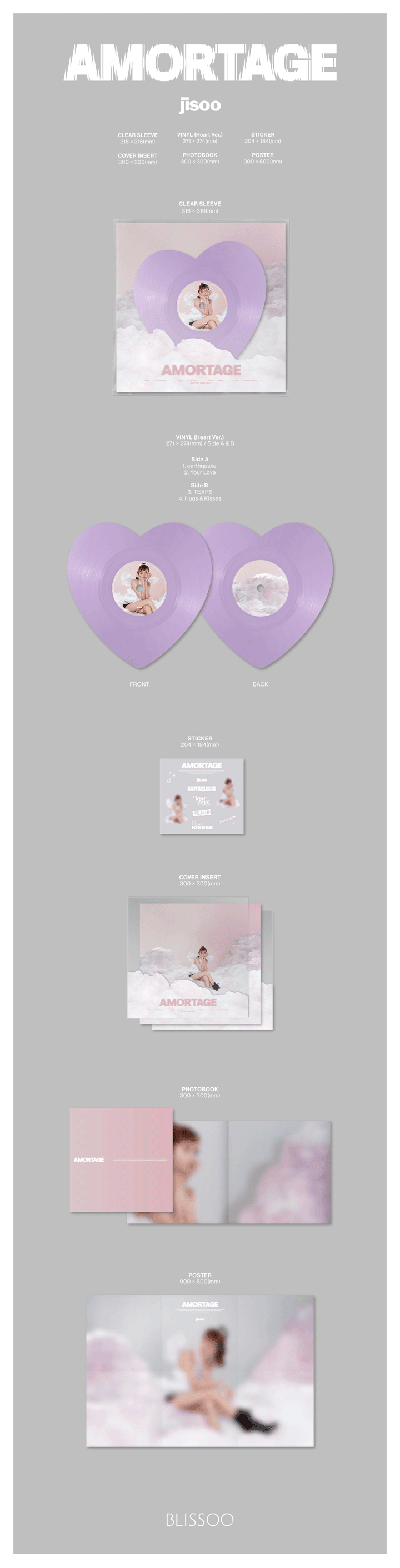 Jisoo - Amortage - Heart Version - incl. Photobook, Sticker + Poster [Import]