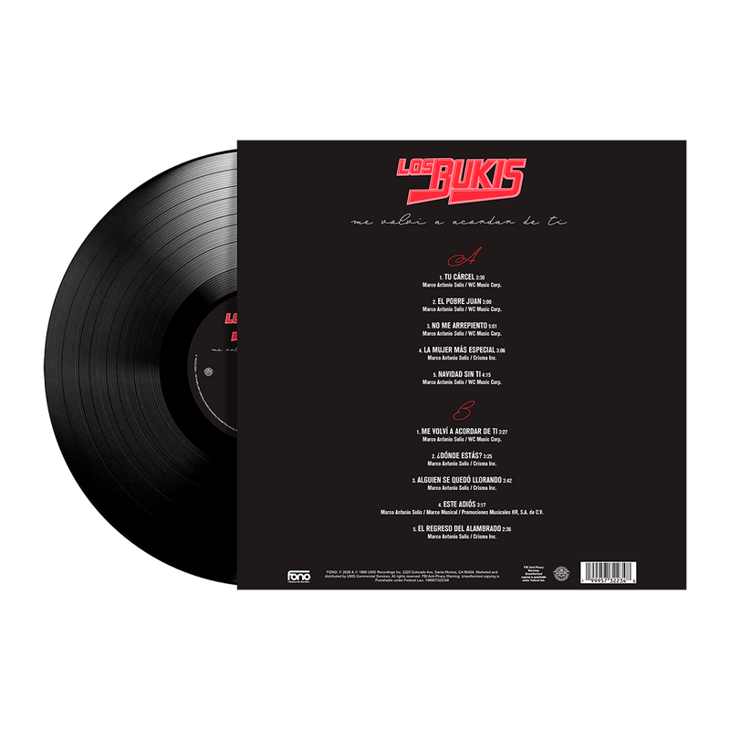 LOS BUKIS - Me Volví A Acordar De Ti 1LP Vinyl